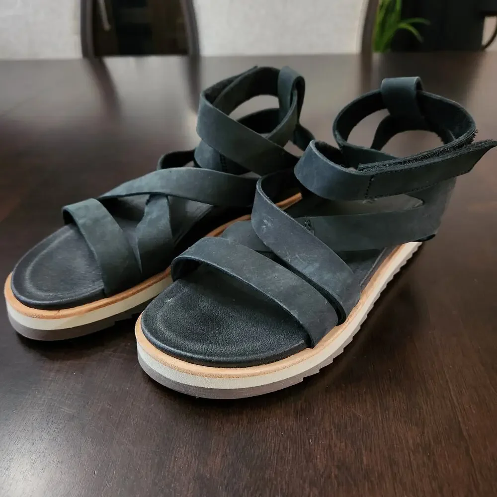 Merrell Juno Mid Sandals Black Nubuck Leather Size 6